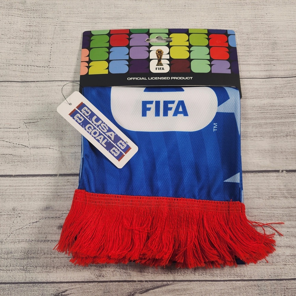 FIFA World Cup 2026 USA Soccer Scarf Blue Red White Official Licensed Product